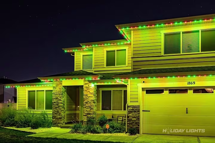 Permanent holiday lights installation in Massachusetts