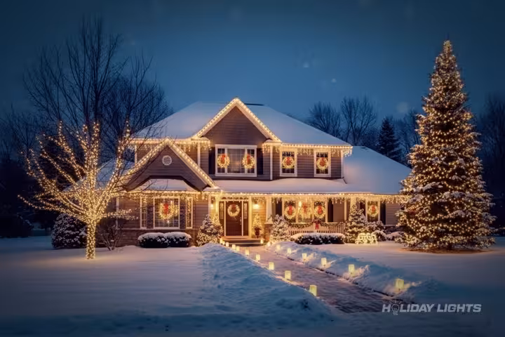 Christmas Lights Fully Decoration - Residential Christmas lights installation in Massachusetts
